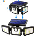 Lâmpada de parede solar Luz de parede de parede ao ar livre de rua com sensor de movimento